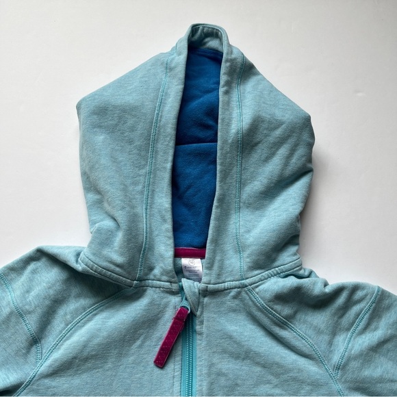 Ivivva Fleece Hoodie Good in the Hood Jacket Coat Full Zip Blue Teal Scuba Sz 10 - Picture 9 of 12